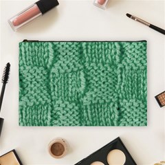 Knitted Wool Square Green Cosmetic Bag (large) 