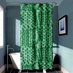 Knitted Wool Square Green Shower Curtain 36  X 72  (stall)  by snowwhitegirl