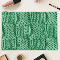 Knitted Wool Square Green Cosmetic Bag (xxl)  by snowwhitegirl