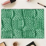 Knitted Wool Square Green Cosmetic Bag (XXL)  Front