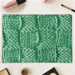 Knitted Wool Square Green Cosmetic Bag (XXL)  Back