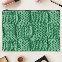 Knitted Wool Square Green Cosmetic Bag (xxxl)  by snowwhitegirl