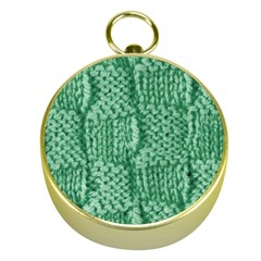 Knitted Wool Square Green Gold Compasses by snowwhitegirl