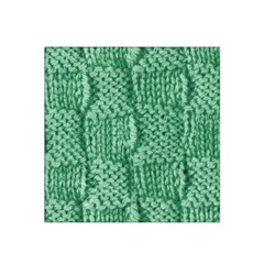 Knitted Wool Square Green Satin Bandana Scarf by snowwhitegirl