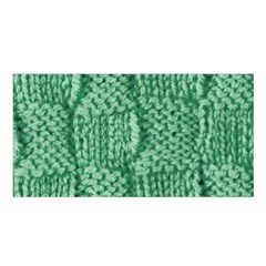 Knitted Wool Square Green Satin Shawl by snowwhitegirl