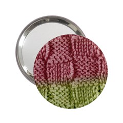 Knitted Wool Square Pink Green 2 25  Handbag Mirrors by snowwhitegirl