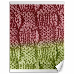 Knitted Wool Square Pink Green Canvas 12  X 16   by snowwhitegirl