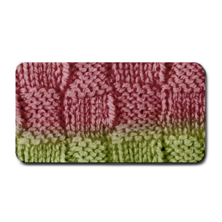 Knitted Wool Square Pink Green Medium Bar Mats