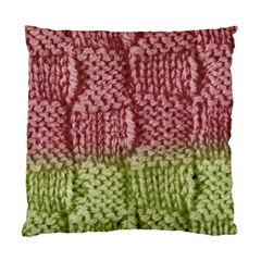 Knitted Wool Square Pink Green Standard Cushion Case (two Sides) by snowwhitegirl