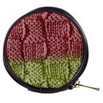 Knitted Wool Square Pink Green Mini Makeup Bags Front