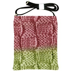 Knitted Wool Square Pink Green Shoulder Sling Bags by snowwhitegirl