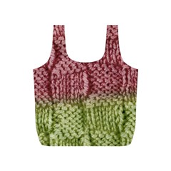 Knitted Wool Square Pink Green Full Print Recycle Bags (s)  by snowwhitegirl