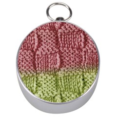 Knitted Wool Square Pink Green Silver Compasses by snowwhitegirl