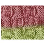 Knitted Wool Square Pink Green Double Sided Flano Blanket (Medium)  60 x50  Blanket Front