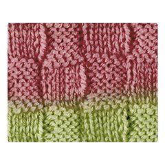 Knitted Wool Square Pink Green Double Sided Flano Blanket (large)  by snowwhitegirl