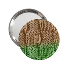 Knitted Wool Square Beige Green 2 25  Handbag Mirrors by snowwhitegirl