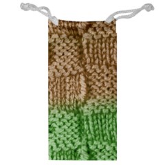 Knitted Wool Square Beige Green Jewelry Bag by snowwhitegirl