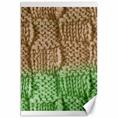 Knitted Wool Square Beige Green Canvas 24  X 36  by snowwhitegirl