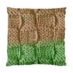 Knitted Wool Square Beige Green Standard Cushion Case (one Side) by snowwhitegirl