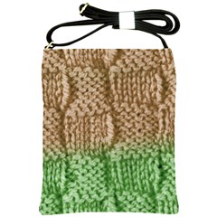 Knitted Wool Square Beige Green Shoulder Sling Bags by snowwhitegirl