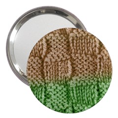 Knitted Wool Square Beige Green 3  Handbag Mirrors by snowwhitegirl