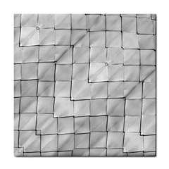 Silver Grid Pattern Tile Coasters by dflcprints