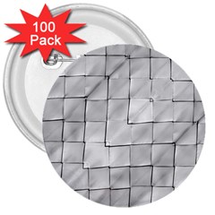 Silver Grid Pattern 3  Buttons (100 Pack)  by dflcprints