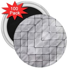 Silver Grid Pattern 3  Magnets (100 Pack) by dflcprints