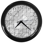 Silver Grid Pattern Wall Clocks (Black) Front