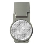 Silver Grid Pattern Money Clips (Round)  Front