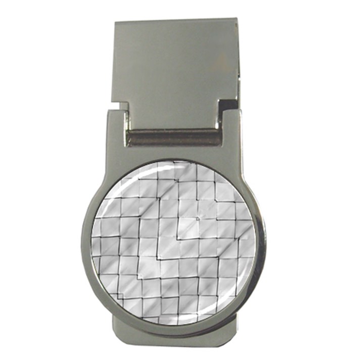 Silver Grid Pattern Money Clips (Round) 