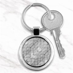 Silver Grid Pattern Key Chains (round)  by dflcprints