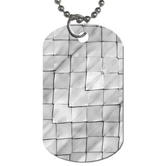 Silver Grid Pattern Dog Tag (one Side) by dflcprints