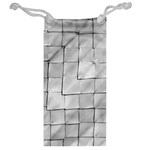 Silver Grid Pattern Jewelry Bag Back