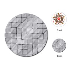 Silver Grid Pattern Playing Cards (round)  by dflcprints