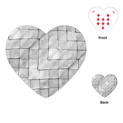 Silver Grid Pattern Playing Cards (heart)  by dflcprints