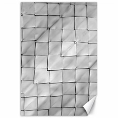 Silver Grid Pattern Canvas 24  X 36  by dflcprints