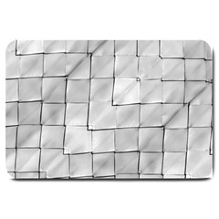 Silver Grid Pattern Large Doormat  by dflcprints