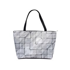 Silver Grid Pattern Shoulder Handbags by dflcprints