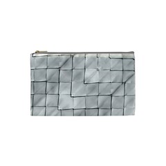 Silver Grid Pattern Cosmetic Bag (small)  by dflcprints