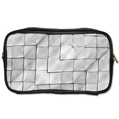 Silver Grid Pattern Toiletries Bags by dflcprints