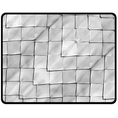 Silver Grid Pattern Fleece Blanket (medium)  by dflcprints