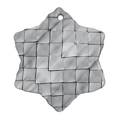 Silver Grid Pattern Snowflake Ornament (two Sides) by dflcprints