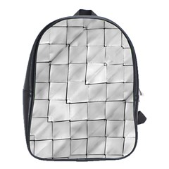 Silver Grid Pattern School Bag (xl) by dflcprints