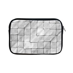 Silver Grid Pattern Apple Ipad Mini Zipper Cases by dflcprints