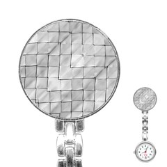 Silver Grid Pattern Stainless Steel Nurses Watch by dflcprints