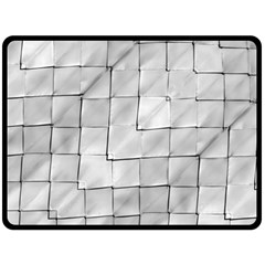 Silver Grid Pattern Double Sided Fleece Blanket (large)  by dflcprints