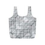 Silver Grid Pattern Full Print Recycle Bags (S)  Front