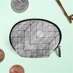 Silver Grid Pattern Accessory Pouches (small)  by dflcprints