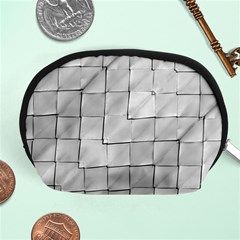 Silver Grid Pattern Accessory Pouches (medium)  by dflcprints